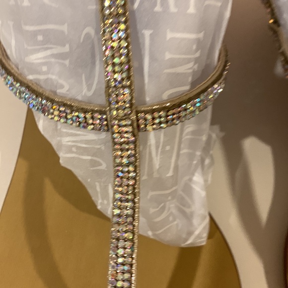 INC Rhinestone ankle strap sandals. - Picture 2 of 7